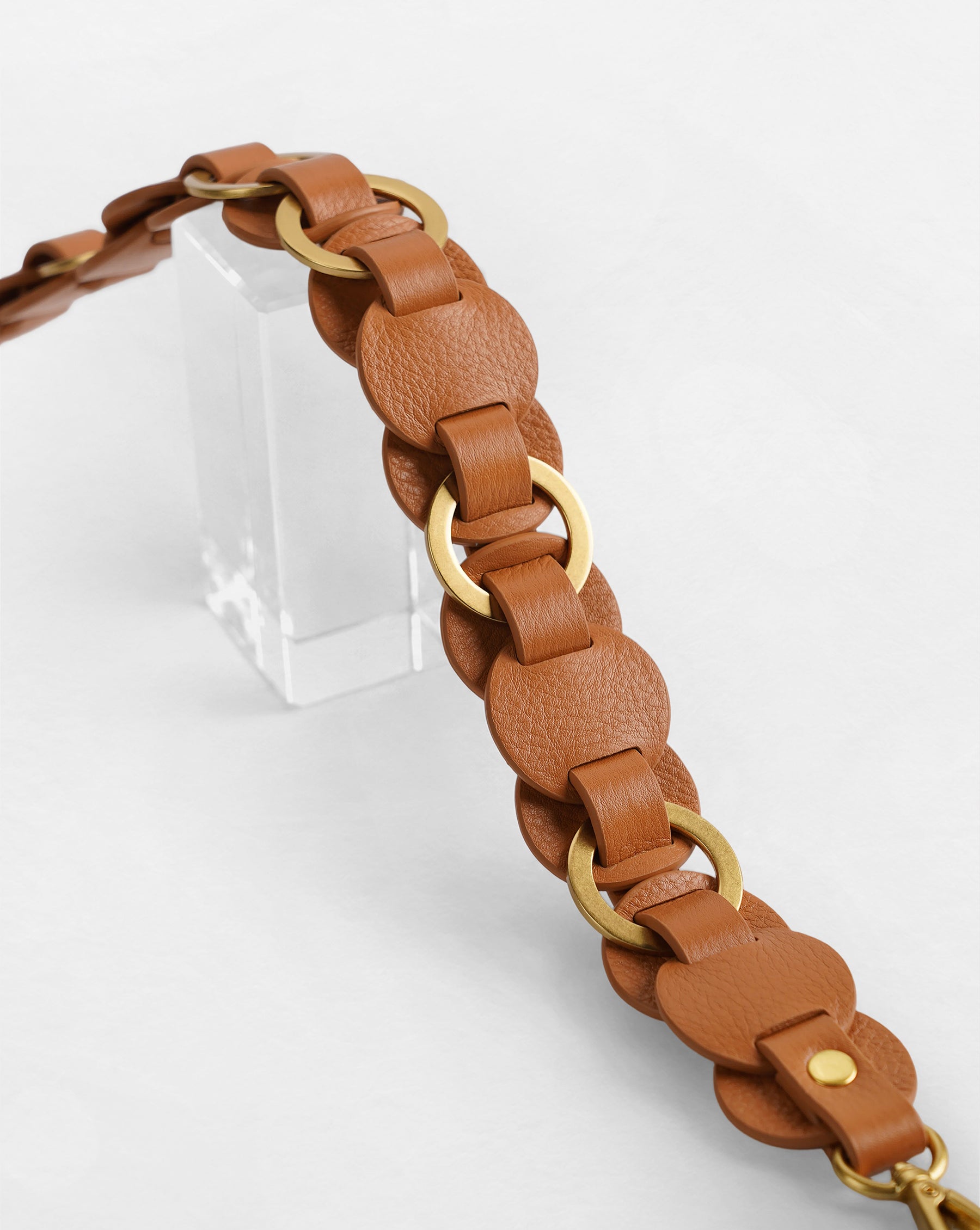 Helen Interlaced Ring Leather Disc Shoulder Strap