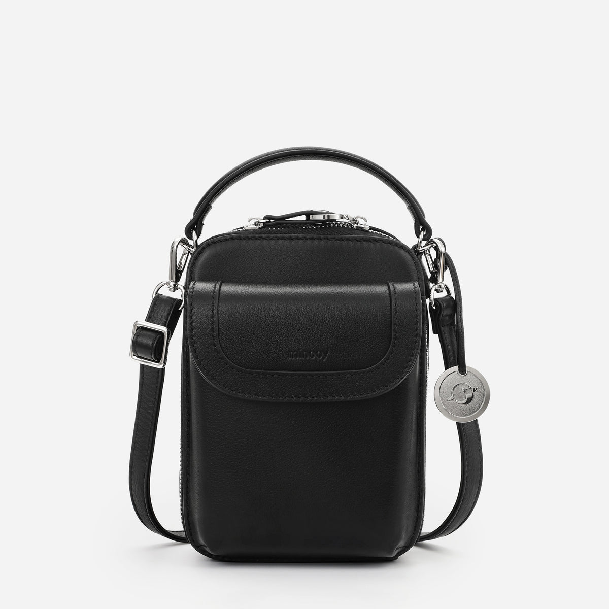 black leather crossbody backpack Susu Small Mini Purse with Convertible Straps an interior zipper closure pocket Concealed Carry Unisex Taylor Sling