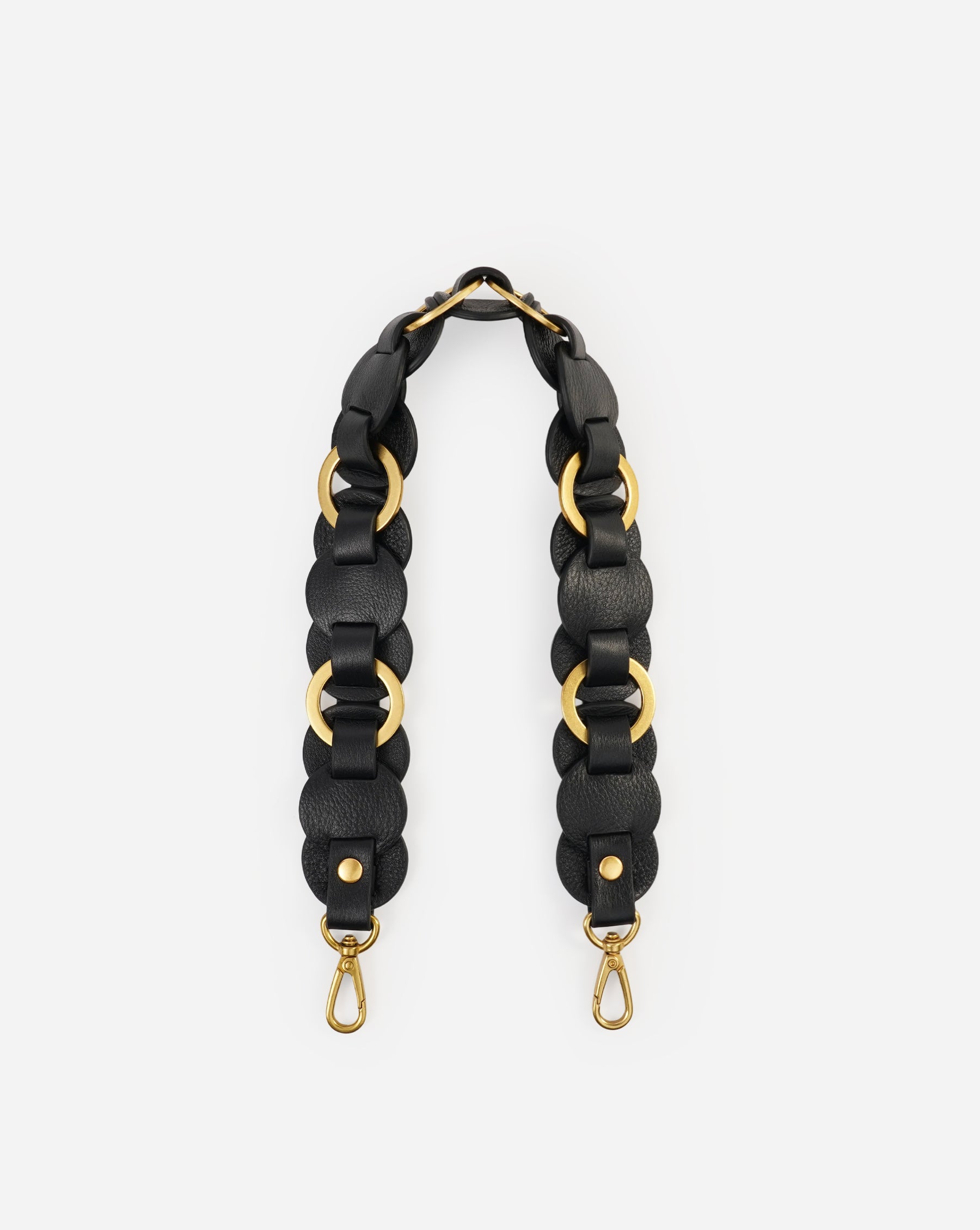 Helen Interlaced Ring Leather Disc Shoulder Strap