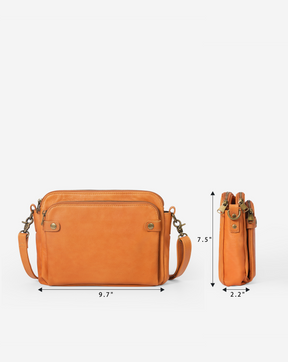 The Bali Three-Layer Leather Crossbody Shoulder & Clutch Bag 2.1L