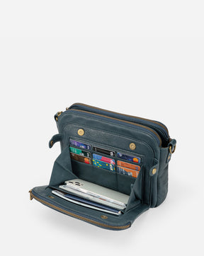 The Bali Three-Layer Leather Crossbody Shoulder & Clutch Bag 2.1L