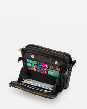 The Bali Three-Layer Leather Crossbody Shoulder & Clutch Bag 2.1L