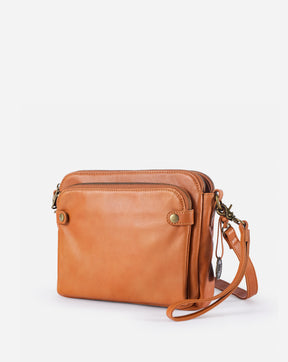 The Bali Three-Layer Leather Crossbody Shoulder & Clutch Bag 2.1L