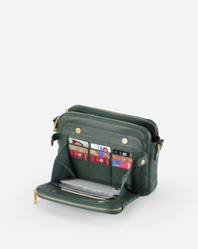 The Bali Three-Layer Leather Crossbody Shoulder & Clutch Bag 2.1L