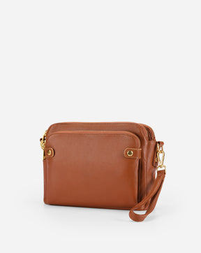 The Bali Three-Layer Leather Crossbody Shoulder & Clutch Bag 2.1L